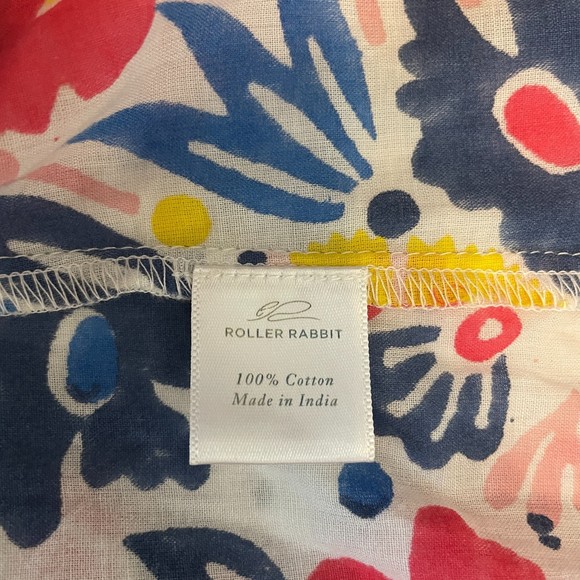 ROBERTA ROLLER RABBIT FLORAL ROLL TAB SLEEVE COTTON SHIRT DRESS XS - Picture 12 of 12